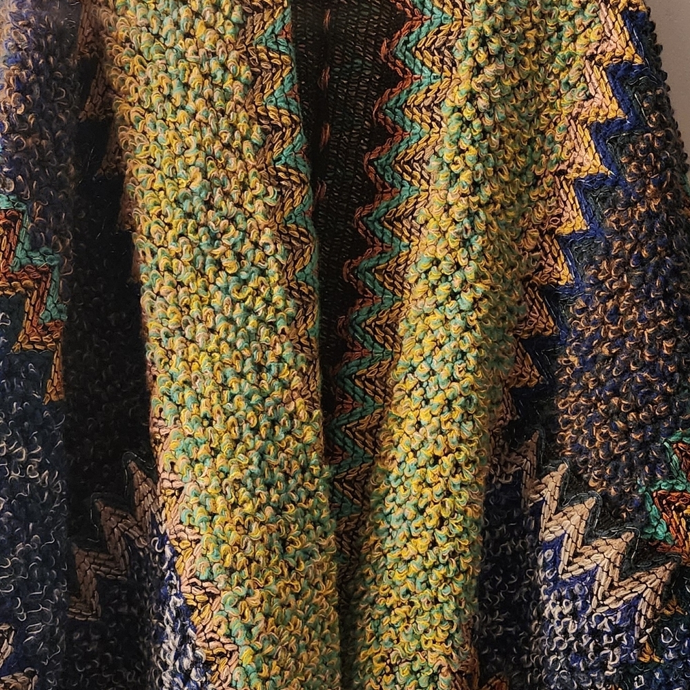 🍂Multicolor Zigzag Women's Poncho - Picture 7 of 7